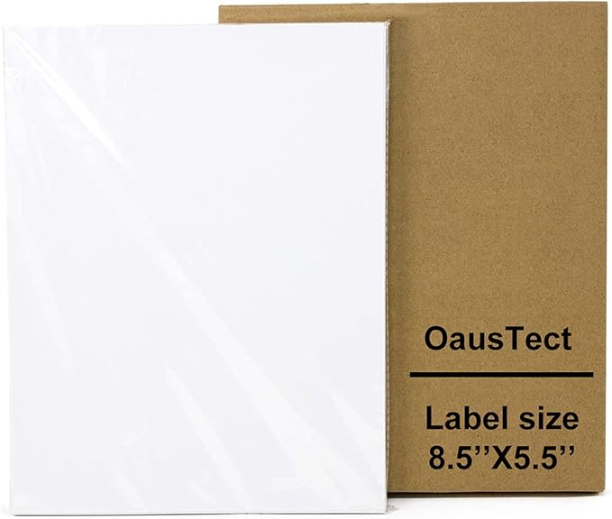 Half Sheet Shipping Labels Half Page Label Address Mailing Postage Labels, Laser & Inkjet Printer Compatible, 5126/8126 (100 Sheets, 200 Labels)