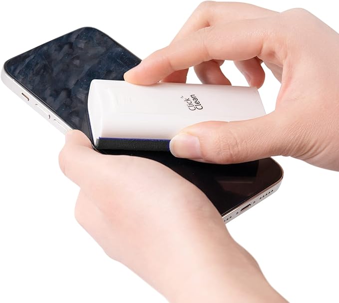 CLICK CLEAN Touchscreen Mist Cleaner, Screen Cleaner, All in One Screen Cleaner Spray with Microfiber and Phone Stand for All Phones, Laptop and Tablet Screens (Black)