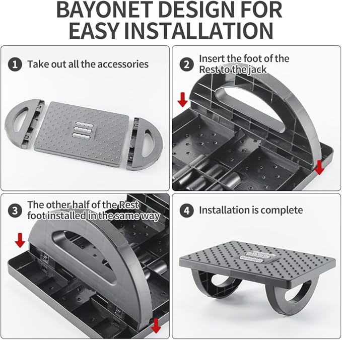Foot Rest for Under Desk at Work - Ergonomic Foot Stools for Under Office Desk - Rocking Footrest with Roller Massager - Leg Rest for Chair, Computer Gaming - Promote Leg Circulation(Gray)