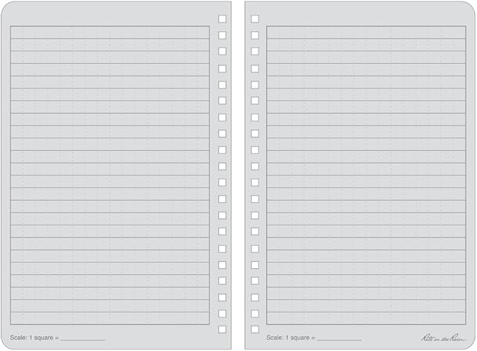 Rite in the Rain Weatherproof Side Spiral Notebook, 4.625" x 7", Orange Cover, Universal Pattern, 3 Pack (No. OR73L3)