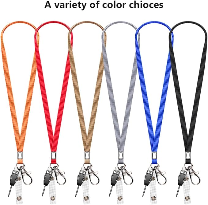 3 Pack Neck Lanyard with ID Badge Holder, Office Strap Lanyards, Stainless Metal Swivel Hook for Name Tag, Badge Holders, Keychains, Card, Blue
