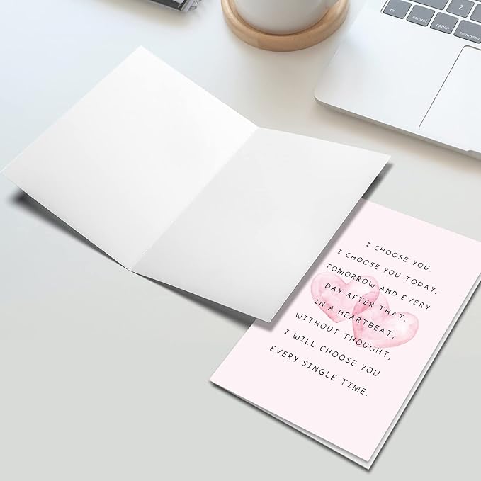 Ogeby Cute Valentines Day Card Gifts for Boyfriend Girlfriend, Sweet Anniversary Cards Gifts for Husband Wife, I Choose You Every day Love Card for Him Her