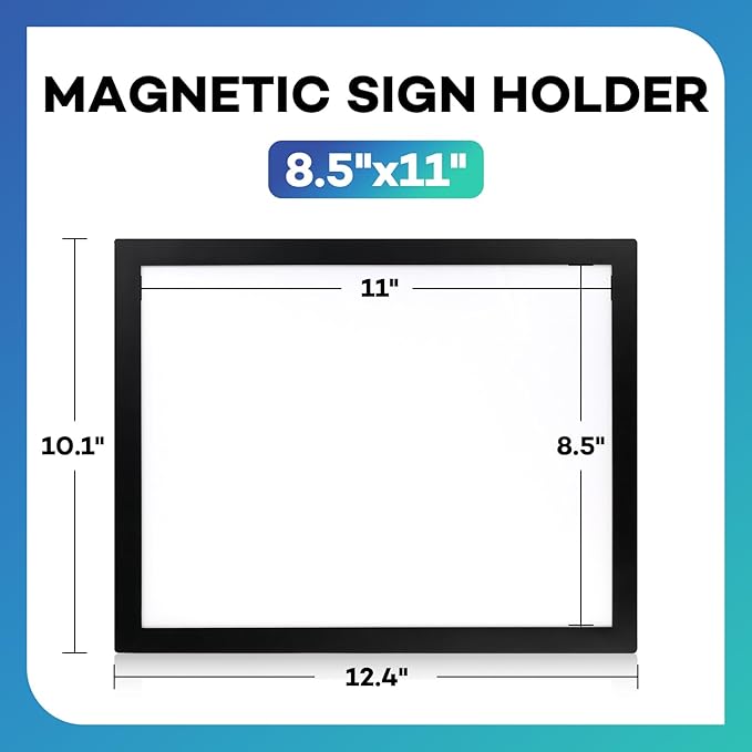 5 Pack Magnetic Sign Holder 8.5 x 11,Self-Adhesive Magnetic Wall Mount Sign Holder, Magnetic Document Holder for Wall Window Office Poster Store