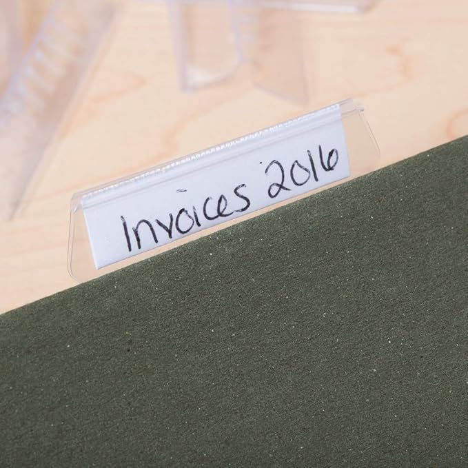 1InTheOffice Plastic Clear Tabs, and Inserts 2" x 5/8", 100/Pack (2")