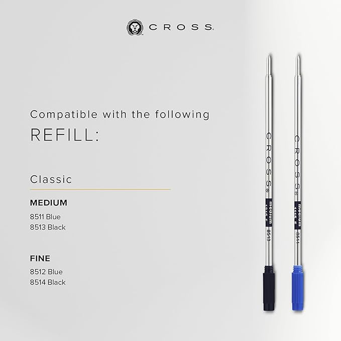 Cross Classic Century Refillable Ballpoint Pen Presented in a Luxury Gift Box - Medium Point, Black Ink, Black & Gold