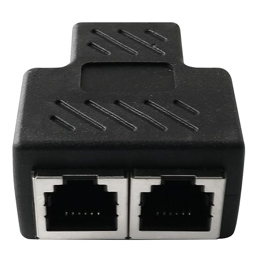 Telephone Splitter 1 to 2 RJ11 6P4C Wall Jack Plug RFAdapter Telephone Line Splitter Module Adapter