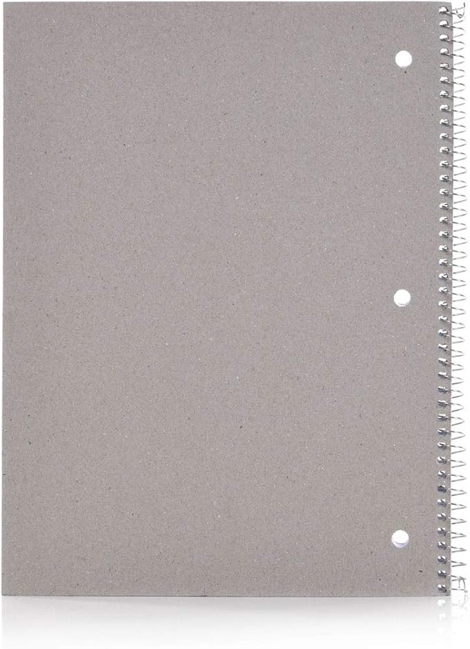 Mintra Office Spiral Notebooks - 1 Subject, Poly Cover, 70 Sheets, College Ruled, 8in x 10in, Bulk Pack, Primary Color Waterproof Covers, Set of 6 - for School, Office, Business, Professional (04659)