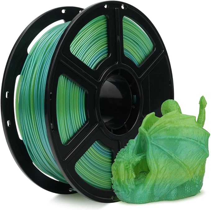 FLASHFORGE Chameleon Gradient Rapid PLA Filament Yellow & Green, High Flow Speedy Filament 1.75mm Max 500mm/s Fast Printing, Displays Shimmering Effects from Various Angles and Light