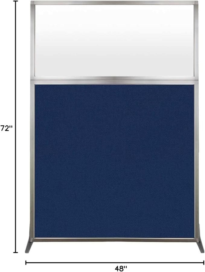 Versare Hush Screen Portable Room Divider | Workstation Wall Divider | Freestanding Privacy Hush Panels | Frosted Windows | Fabric Office Divider Screen | Great for Room Separation