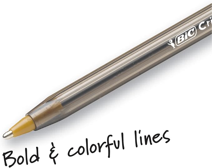 BIC Cristal Xtra Bold Ballpoint Pen, Bold Point (1.6mm) For Vivid And Dramatic Lines, Black Ballpoint Pens, 24-Count