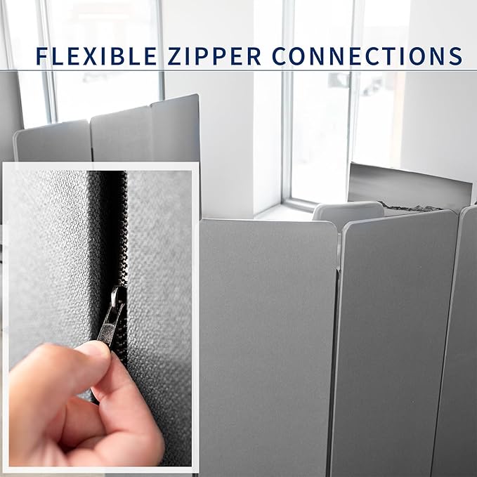 VIVO Freestanding 72 x 56 inch Privacy Panel, Cubicle Divider, Acoustic Wall Partition, x3 24 inch Panels, Gray, PP-3-S072G