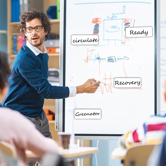 54pcs Magnetic Dry Erase Labels White Name Tags Flexible Reusable Magnetic Label Stickers for White Board Refrigerator Locker Size 3.2"x1.2" by Mositear