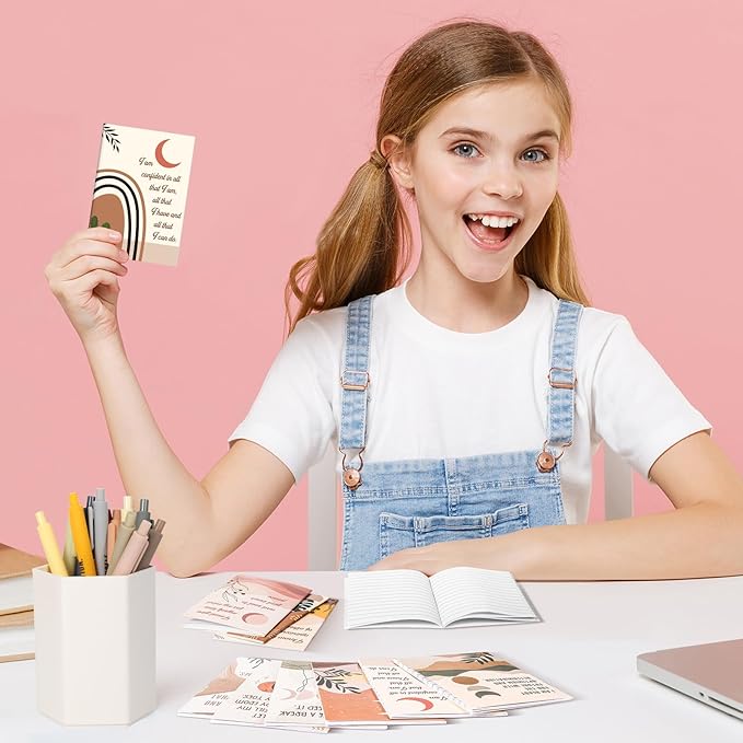 24 Set/48 Pcs Positive Affirmation Gift Set Gratitude Notebooks with Pens Small Bags Motivational Encouragement Notepads Daily Affirmations Journal for Women Stress Relief Self Care (Rainbow)