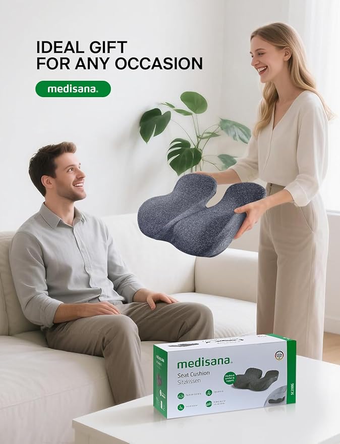 Seat Cushion, SC 200G Seat Cushions for Office Chairs, Car Seat, Wheelchair - Sciatica & Tailbone & Coccyx Pain Relief Pillow for Driver Sedentary People(Size:22.8 * 16.5 * 4.3 in-Grey)