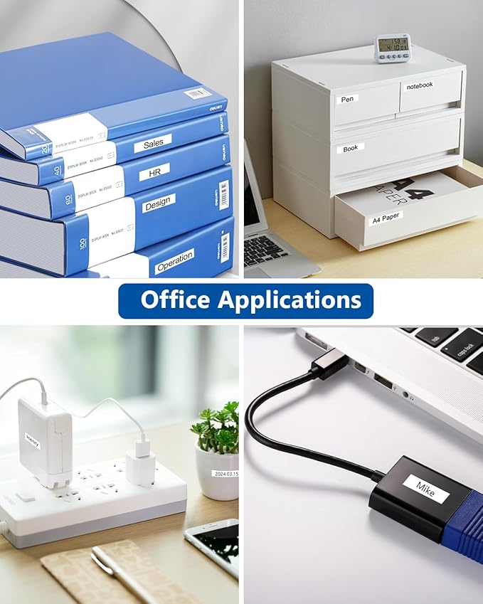 6-Pack TZe 12mm 0.47 Laminated Multi Color Compatible for P Touch Label Tape TZ TZe-231 131 431 531 631 for PTouch PT-H110 D210 D220 PT-H103W, Clear/White/Red/Blue/Yellow/Green