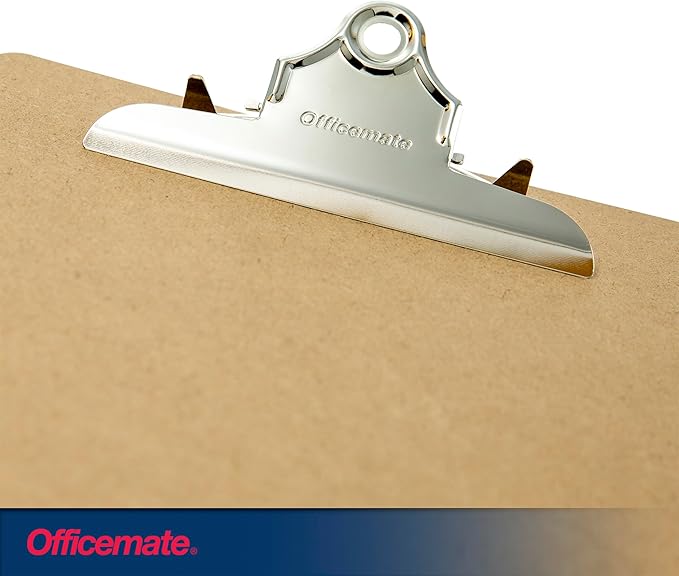 Officemate Recycled Wood Clipboard, 6 Inch Clip, 1 Pack Clipboard, Letter Size (9 x 12.5 Inches), Brown (83100)