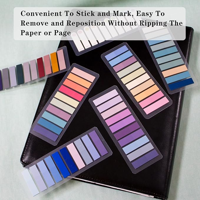 ELII Sticky Tabs 2400pcs - Colored Writable & Repositionable Page Markers