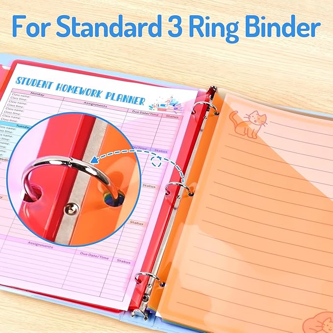 Forvencer 10 Count Dividers with Pockets, 5 Tab Dividers for 3 Ring Binder with Pockets, Subject Dividers with Pockets, Premium Quality Notebook Dividers with Pockets, Multicolor, 2 Sets