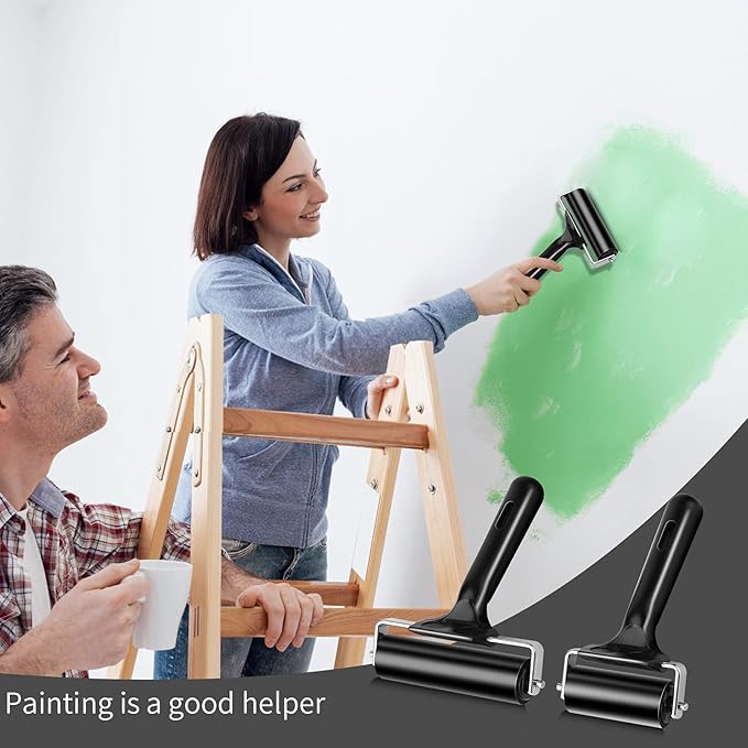 4 Inch Rubber Roller Tool, Rubber Brayer Roller for Printmaking by HRLORKC