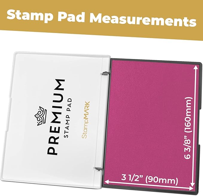 Premium Stamp Pad Large Size 3.5" x 6" - for Traditional Rubber Stamps - Felt Pad Pink Color