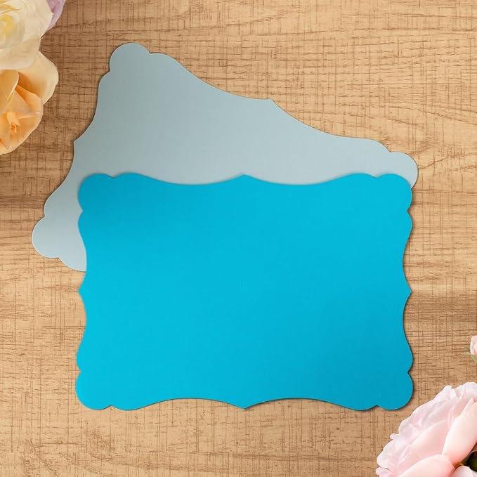 50 Pack Blank Kraft Cards Cardstock Thick Paper Brown Greeting Cards for DIY Gift Card Menus, Baby Shower and Wedding Invitations (Blue, 5 Colors, 5x7IN)