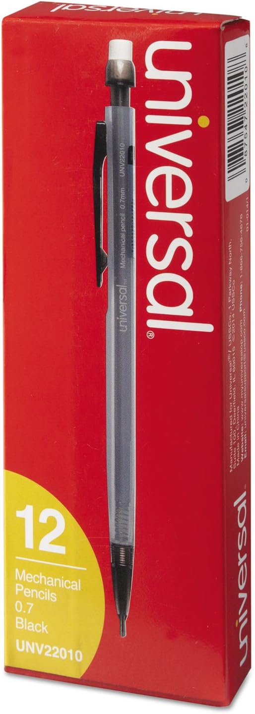 Universal 22010 Mechanical Pencil, 0.7mm, Smoke, Dozen