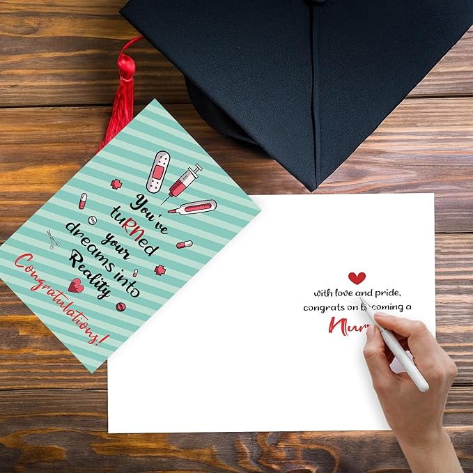 Cute Nurse Graduation Card, RN Graduation Gift for Women, Congratulations Card Gift for New Nurse, Nurses Week for Nurses Appreciation Gift