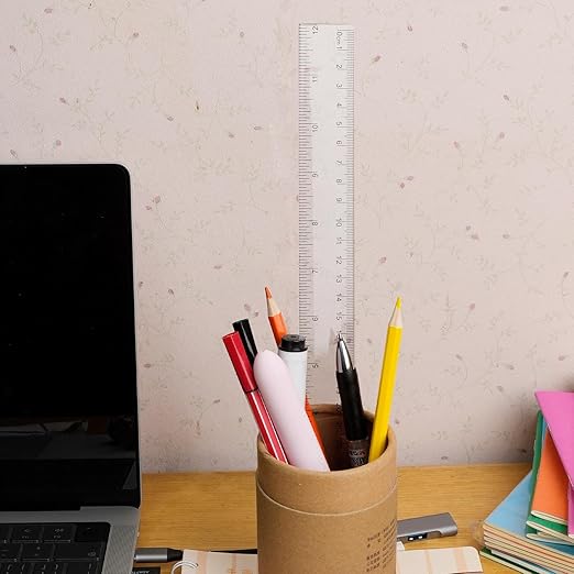 30 Packs Clear Plastic Ruler 12 Inch with Centimeter and Millimeter, Metric Rulers Bulk for Kids Classroom School Office