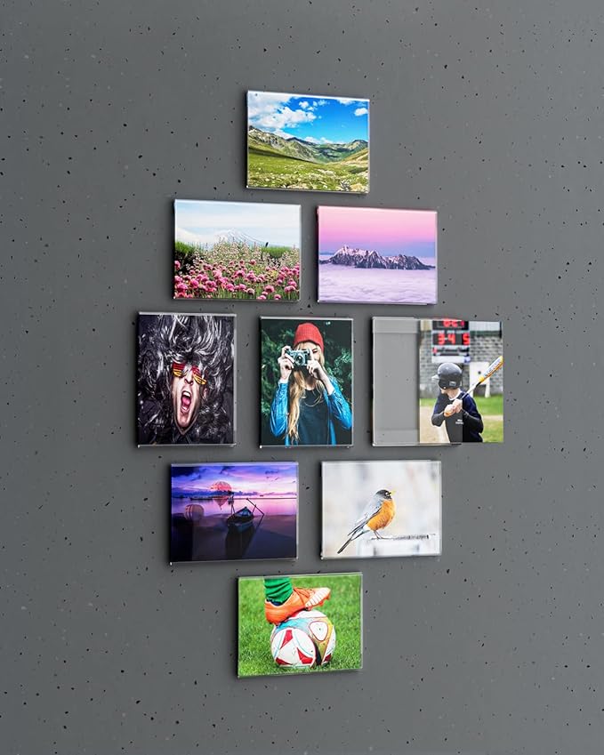 6 Pcs Acrylic Sign Holder 11 x 8.5, Horizontal Wall Mount Sign Holders with 3M Adhesive, Clear Plastic Frames Paper Display Sign Holders for Office, Home, Store, Restaurant - No Drilling