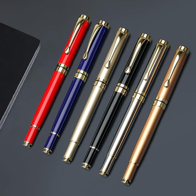 YIVONKA Luxury Ballpoint Pens Best Ball Pen Gift Set for Men & Women Professional Executive Office Nice BallPens Classy Gift Box Ballpoint Black Refill Line width 0.5mm (2 silver)