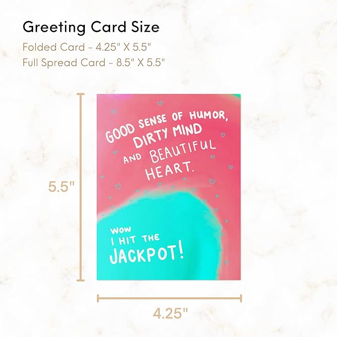 ALY LOU Funny Anniversary Card Birthday Card for Her Him/Husband Boyfriend/Girlfriend Wife/Sarcastic Greeting Card (Good sense of humour, dirty mind and beautiful heart. Wow I hit the jackpot!)