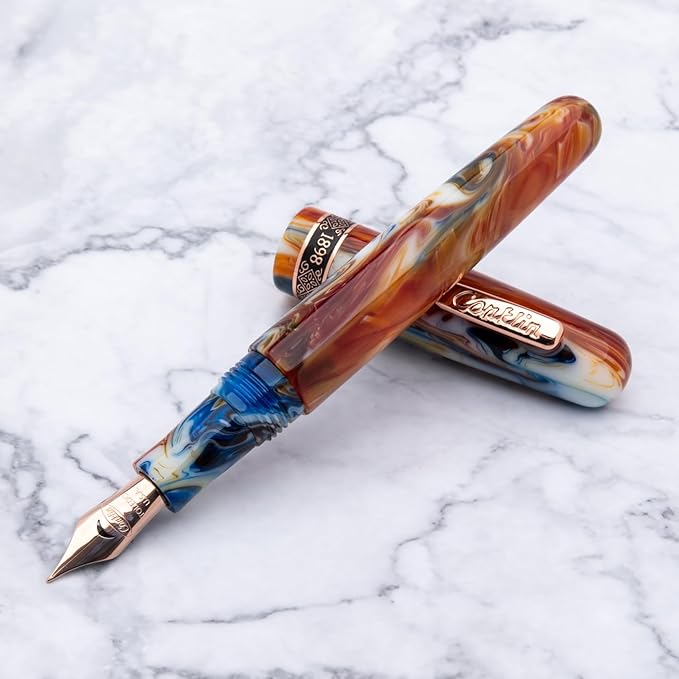 Conklin 1898 Fountain Pen, Misto Orange - Fine Nib | Unique Resin Blend Pen with Luxury Design | JoWo Stainless Steel Nib Made in Germany | Ideal Gift for Professionals