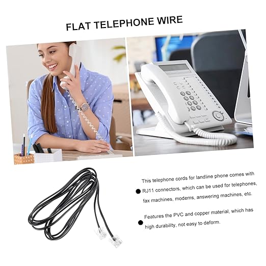 SHOWERORO 10Pcs Meters Flat Telephone Wire Core Port Cable for Telephone Connection and Extension Landline Accessory