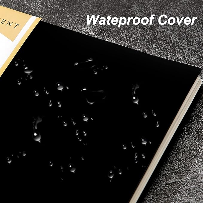 Yoment Graph Paper Spiral Notebook A5 Graphing Notebook 160 Pages Graph Paper Notebook Spiral Bound Waterproof Plastic Hardcover Spiral Journal 5x7 Grid Notebooks for Note Taking,Black
