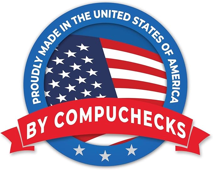 Compuchecks Check on Top Blank Check Paper - 2500 Pack, Quick-Books & Laser Printer Compatible - Security Business Checks with Voucher - 8.5" x 11" Green Marble