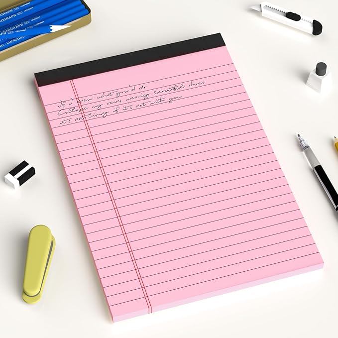 5pcs Small Note Pads 5x8 Notebook College Ruled Legal Pads Color Notepads 5 Pack Study Back Writing Pads 5 x 8 Perforated Narrow Ruled Pads of Paper for School & Office Supplies (Multicolor)