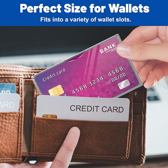 60 Pack Social Security Card Protector Sleeves, Ultra Clear & Durable 31Mil Waterproof SSN/New Medicare/Credit Card Holder, Soft ID/Debit/Credit Card Covers