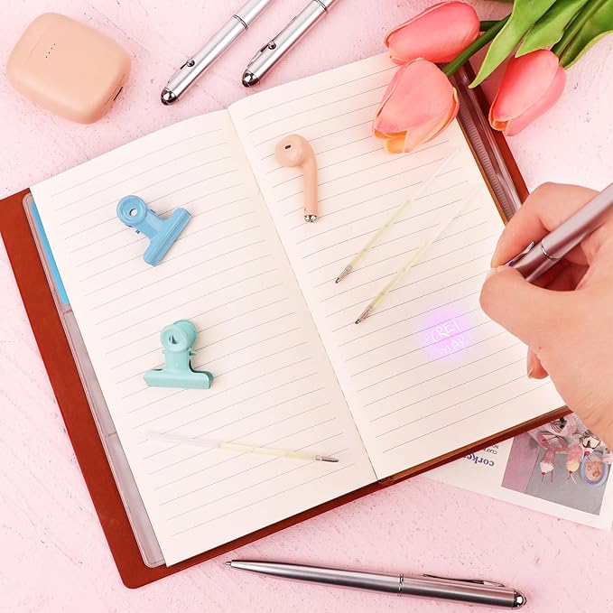 Invisible Ink Pen 30 Pcs Spy Pen with UV Light Magic Marker Pens for Secret Message and Birthday Party, Writing Secret Message for Halloween Christmas Party Bag Gift, with 30 Replaceable Pen Refills