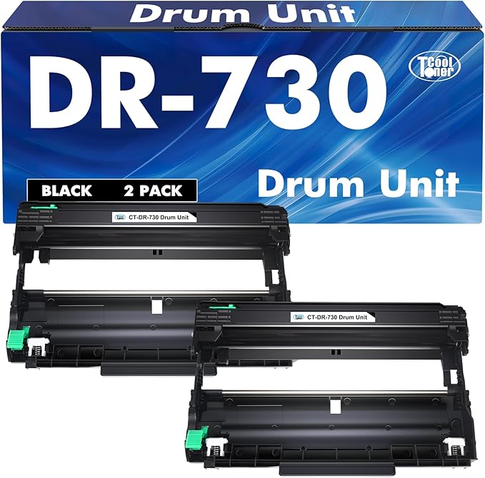 DR730 DR-730 Drum Unit 2-Pack Compatible Replacement for Brother Drum DR730 DR-730 DR 730 for MFC-L2710DW MFC-L2750DW HL-L2395DW HL-L2370DW DCP-L2550DW MFC-L2750DWXL Printer (Black,Not Toner)