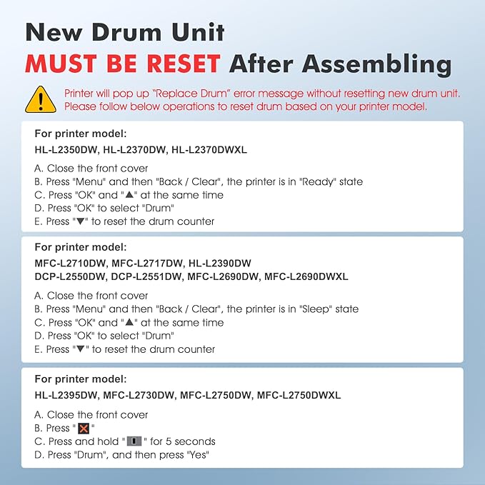 DR730 DR-730 Drum Unit 2-Pack Compatible Replacement for Brother Drum DR730 DR-730 DR 730 for MFC-L2710DW MFC-L2750DW HL-L2395DW HL-L2370DW DCP-L2550DW MFC-L2750DWXL Printer (Black,Not Toner)