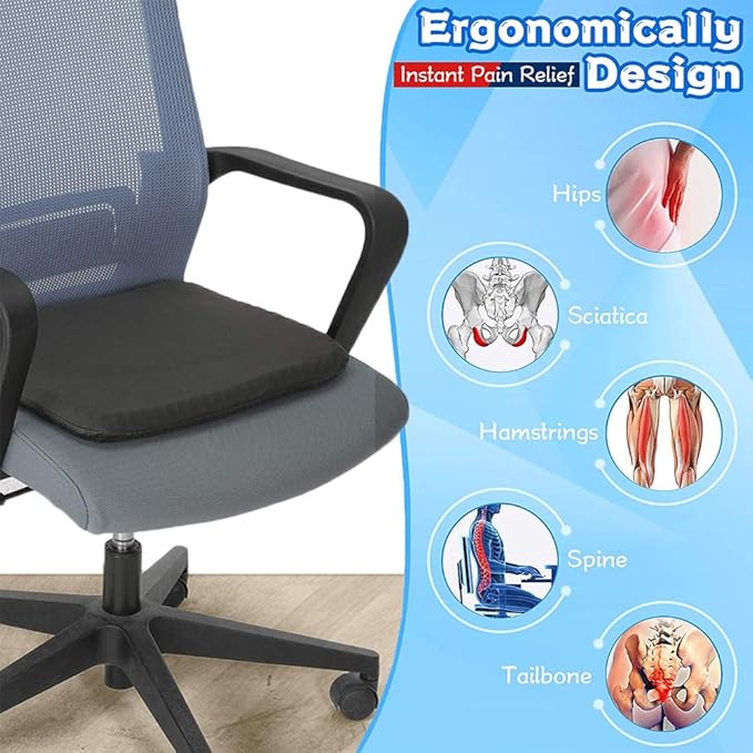 Gel Seat Cushion, Double Thick Egg Gel Cushion for Pressure Pain Relief, Breathable Wheelchair Cushion Chair Pads for Car Seat Office Chair (Violet)