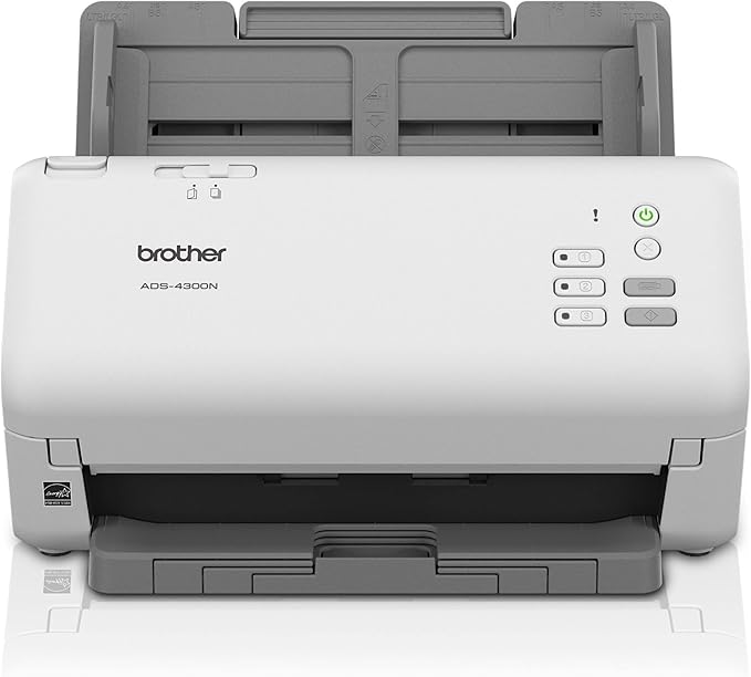 Brother ADS-4300N Professional Desktop Scanner with Fast Scan Speeds, Duplex, and Networking,White