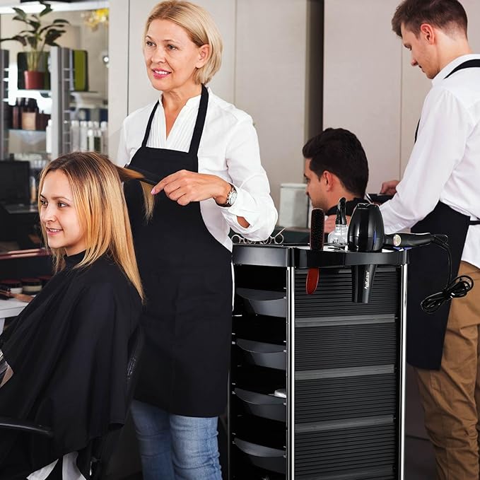 Salon Trolley Cart for Hair Stylist, Beauty Rolling Hair Salon Cart Rack with Worktop, Portable Salon Station with 5 Drawers, Professional Beautician’s Equipment Cart with Wheels for Salon/Spa/Tattoo