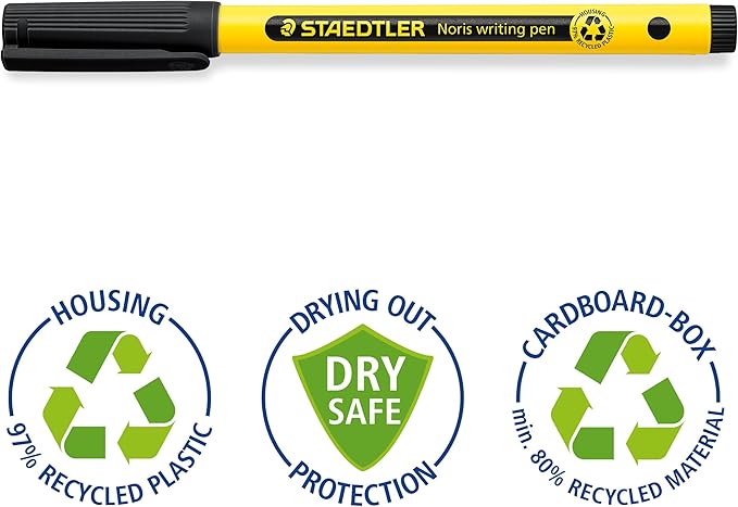 STAEDTLER 307-9 BK5 Noris Handwriting Pen - Black (Pack of 5)