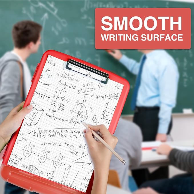 Sooez Clipboard with Storage, High Capacity Nursing Clipboards with Pen Holder, Heavy Duty Plastic Storage Clipboard with Low Profile Clip, Clipboard Folder, Teacher Must Haves, Office Supplies
