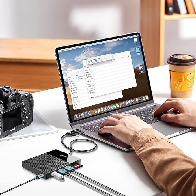 Portable Docking Station External Hard Drive 500GB Storage Hub, Multiport USB-C Huc + HDD 7-in-1, USB 3.0, SD/TF Card, HDD for Windows, Mac, Android, TV, Phone, Laptop, Desktop, PC