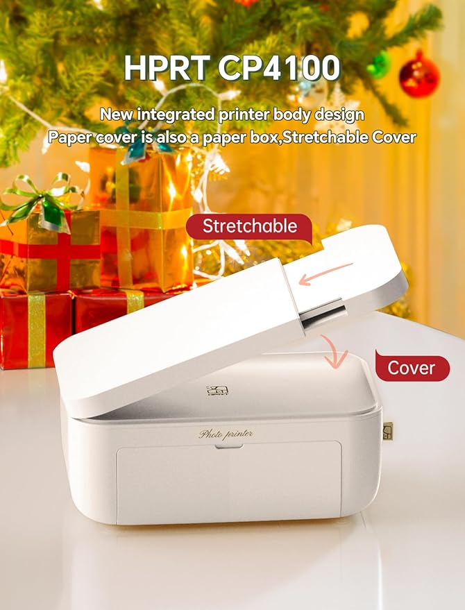 HPRT Photo Printer 4x6,+108Sheets&2ribbon,Instant Picture Printer for iPhone, Android, Smartphone,Portable Photo Printers for Home Use,Thermal Dye-Sublimation, AR Video Printing(White)
