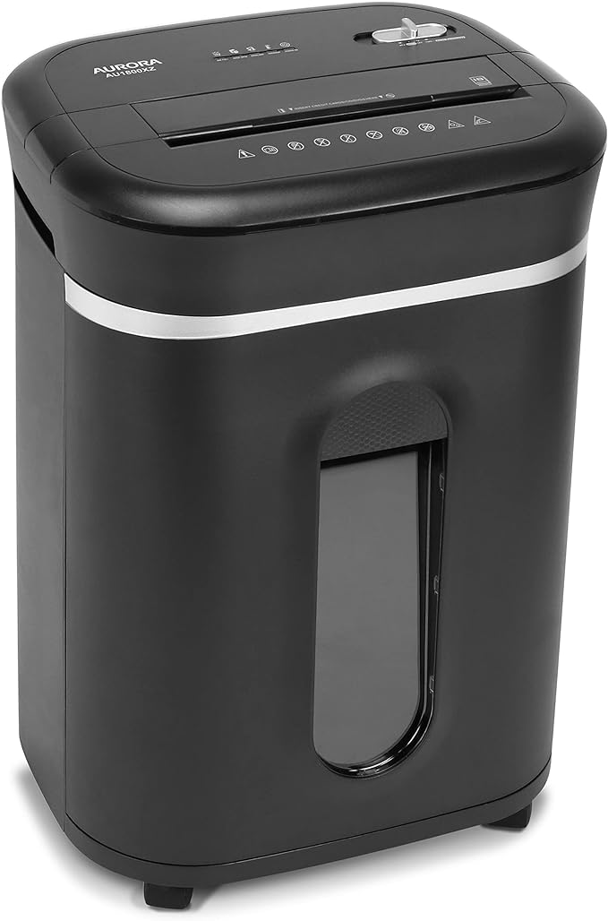 Aurora AU1800XA Anti-Jam 18-Sheet Crosscut Paper/CD and Credit Card Shredder/ 6-Gallon pullout Basket 30 Minutes Continuous Run Time