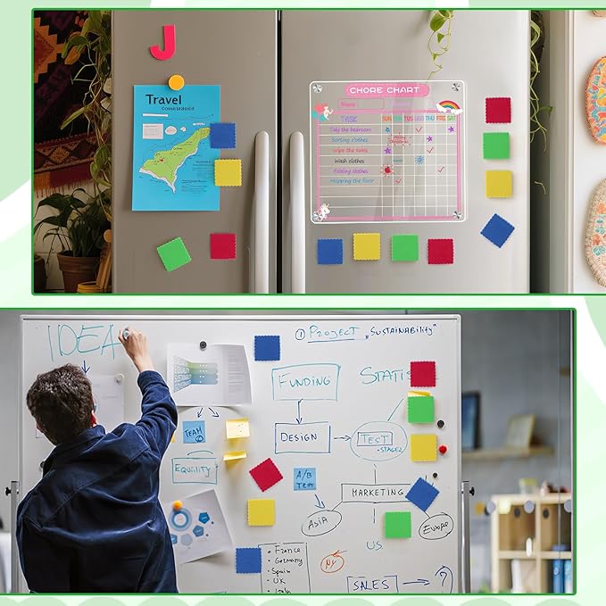 24 pcs Strong Magnetic Whiteboard Eraser - Mini Dry Erase Erasers, Small Chalkboard Cleansers Wiper for Kids and Teachers Classroom Must Haves School Supply Home and Office, Wave Shaped