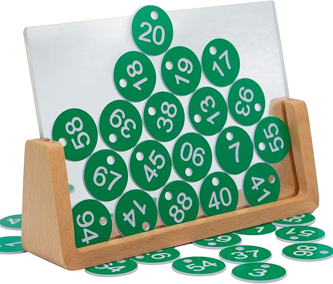 StayMax Plastic ID Number Tags Engraved Tags Key Tags Without Key Rings (1-50, Green)